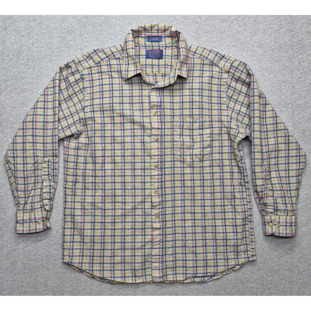 Vintage Pendleton Sir Pendleton Shirt Mens XL Wool Plaid Long Sleeve Button Down